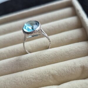 TOCARA Sterling Silver Blue Gemstone Ring